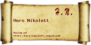 Hers Nikolett névjegykártya
